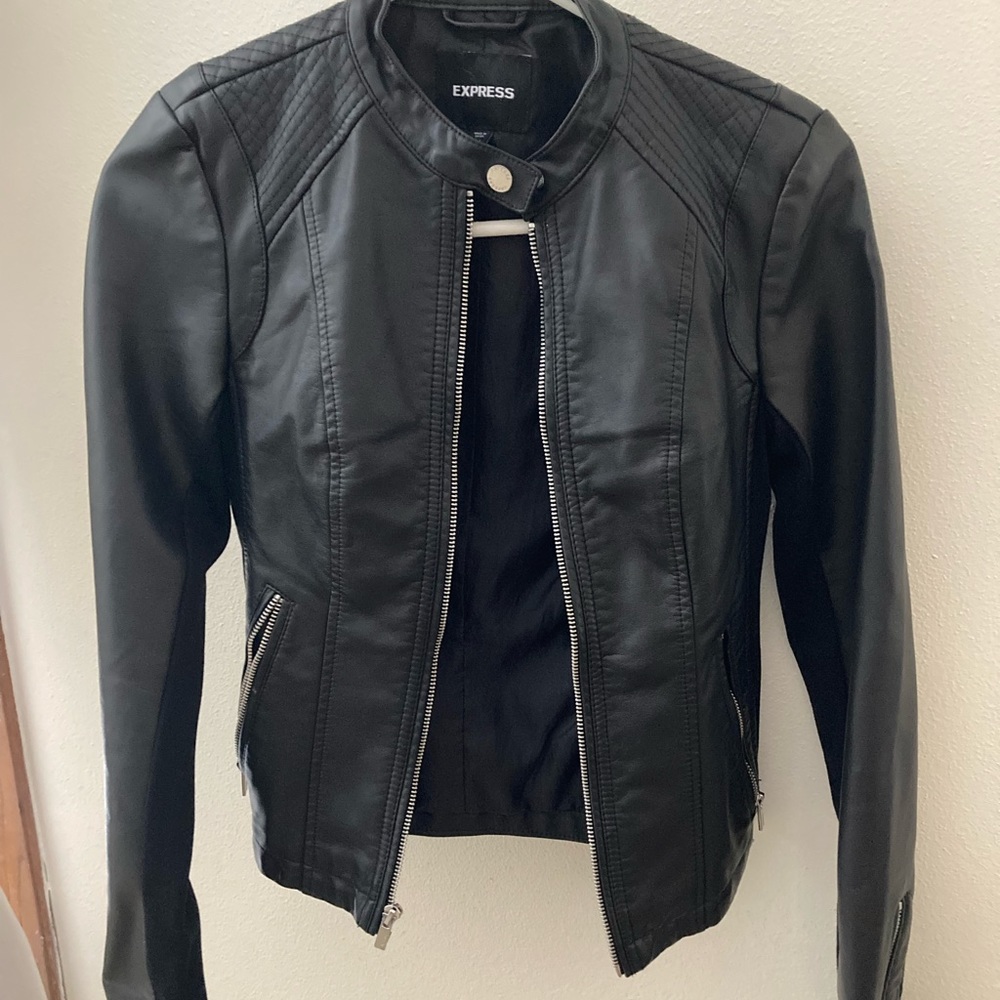 Faux Leather Coat